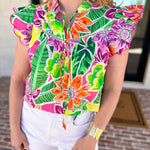 Take Me To The Tropics Blouse-200 Fashion Blouses-FATE-July & June Women's Fashion Boutique Located in San Antonio, Texas