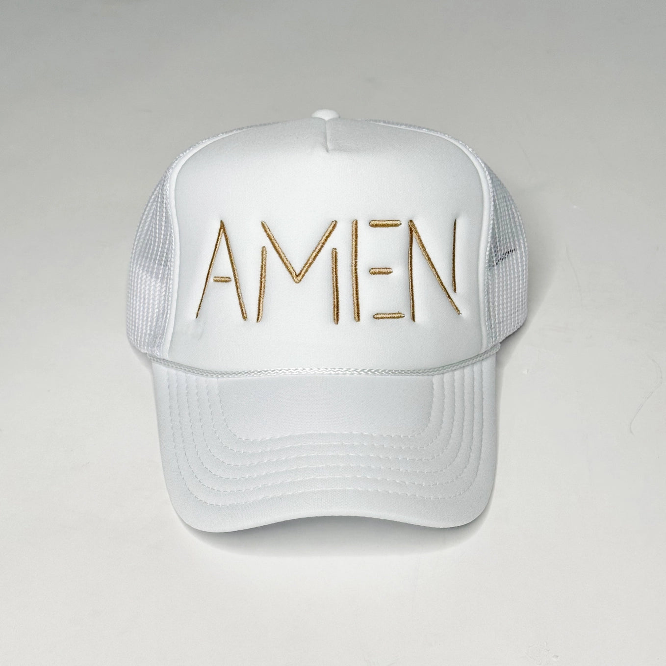 AMEN Embroidered Trucker Hat-130 ACCESSORIES-Poppy & Pine-July & June Women's Fashion Boutique Located in San Antonio, Texas