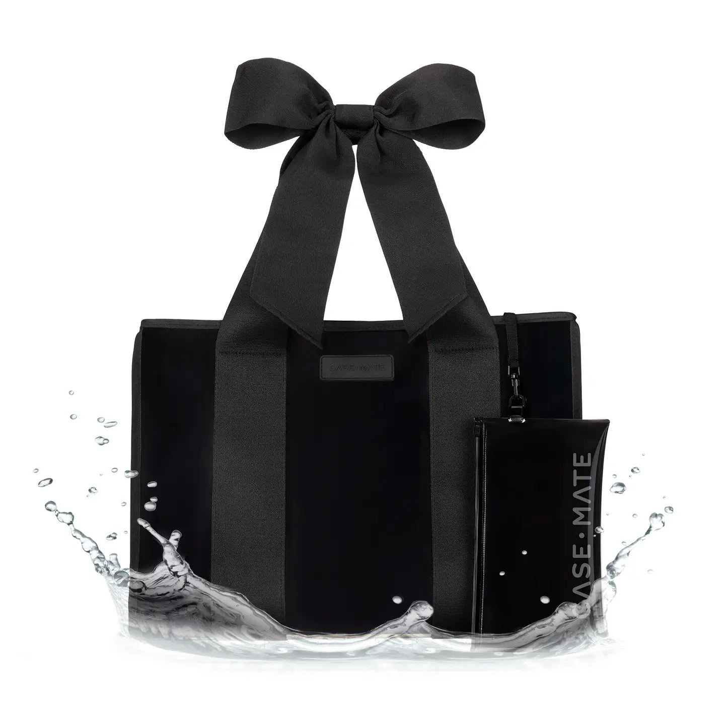 Case-Mate - Midnight Black Bow Jelly Tote Bag-130 Accessories-Casemate-July & June Women's Fashion Boutique Located in San Antonio, Texas