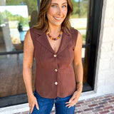 In Style Knit Vest - Espresso-200 Fashion Blouses-SKIES ARE BLUE-July & June Women's Fashion Boutique Located in San Antonio, Texas
