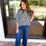 The Coffee Run Tee - Blue Mocha-210 Casual Blouses-ENTRO-July & June Women's Fashion Boutique Located in San Antonio, Texas