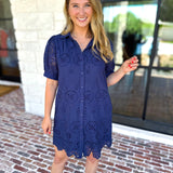 Seagrove Navy Mini Dress-510 Mini-JODIFL-July & June Women's Fashion Boutique Located in San Antonio, Texas