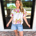 THML - Scalloped Sweetheart Blouse - Ivory-200 Fashion Blouses-THML-July & June Women's Fashion Boutique Located in San Antonio, Texas