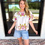 THML - Scalloped Sweetheart Blouse - Ivory-200 Fashion Blouses-THML-July & June Women's Fashion Boutique Located in San Antonio, Texas