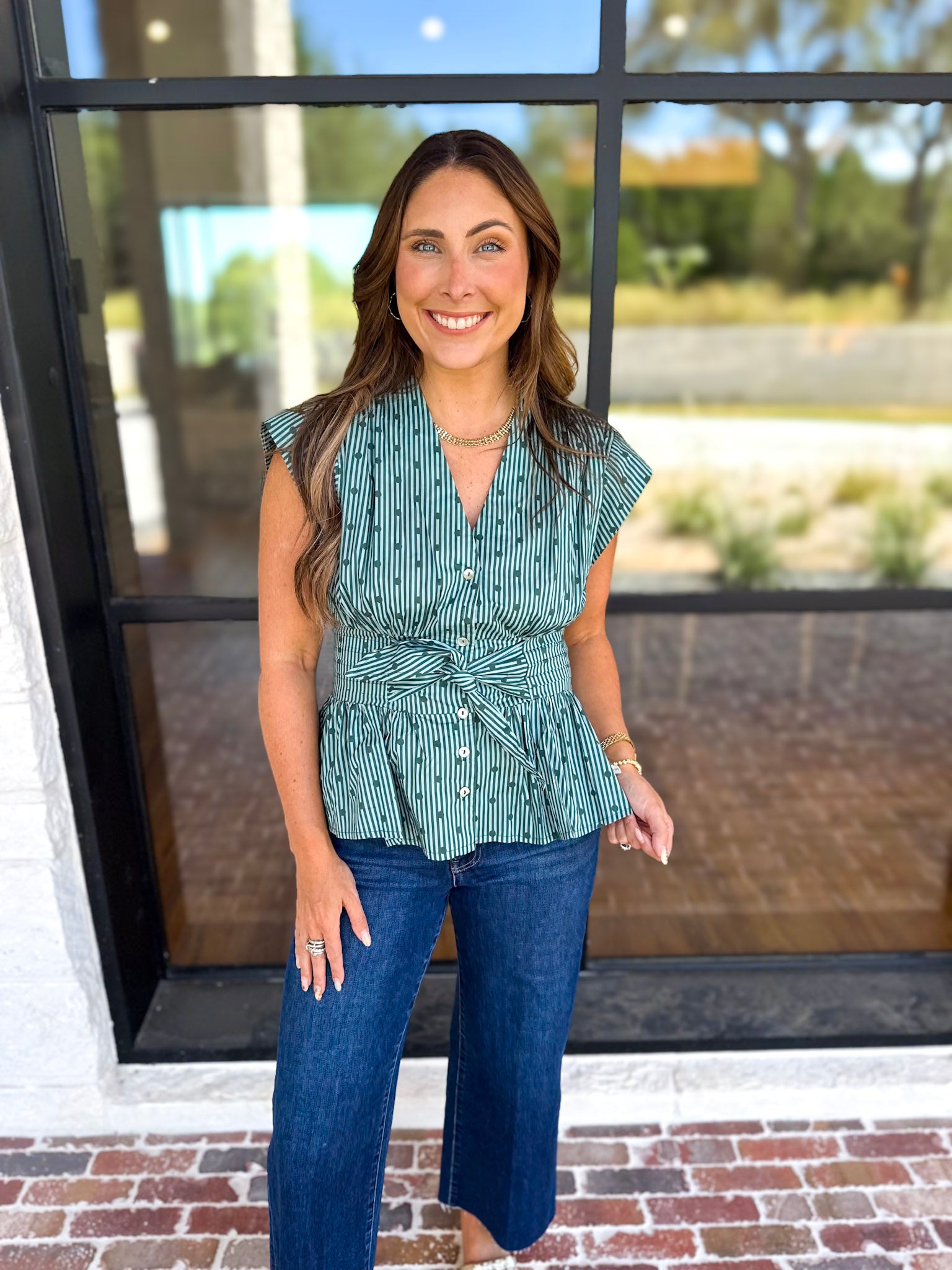 Girls Night Out Blouse - Teal-200 Fashion Blouses-ENTRO-July & June Women's Fashion Boutique Located in San Antonio, Texas