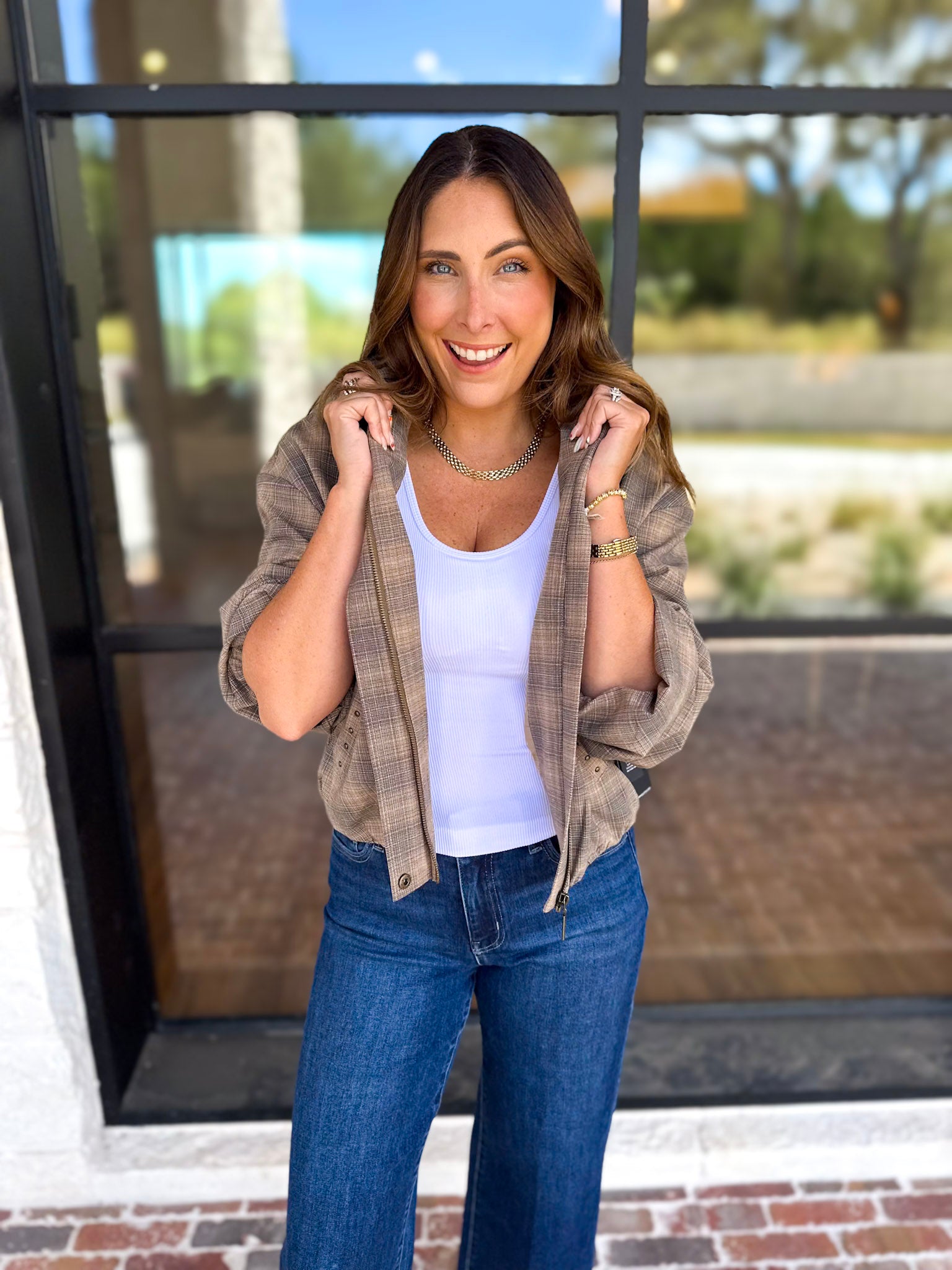 Liverpool - Kensington Bubble Hem Jacket-600 Outerwear-LIVERPOOL JEANS COMPANY-July & June Women's Fashion Boutique Located in San Antonio, Texas