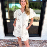 Ivory Sands Floral Mini Dress-510 Mini-JODIFL-July & June Women's Fashion Boutique Located in San Antonio, Texas