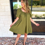 Matcha Babydoll Mini Dress-510 Mini-TCEC-July & June Women's Fashion Boutique Located in San Antonio, Texas
