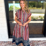 Simply Classic Stripe & Floral Midi Dress-500 Midi-TCEC-July & June Women's Fashion Boutique Located in San Antonio, Texas