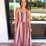 Sunset Evenings Striped Set-500 Midi-TCEC-July & June Women's Fashion Boutique Located in San Antonio, Texas