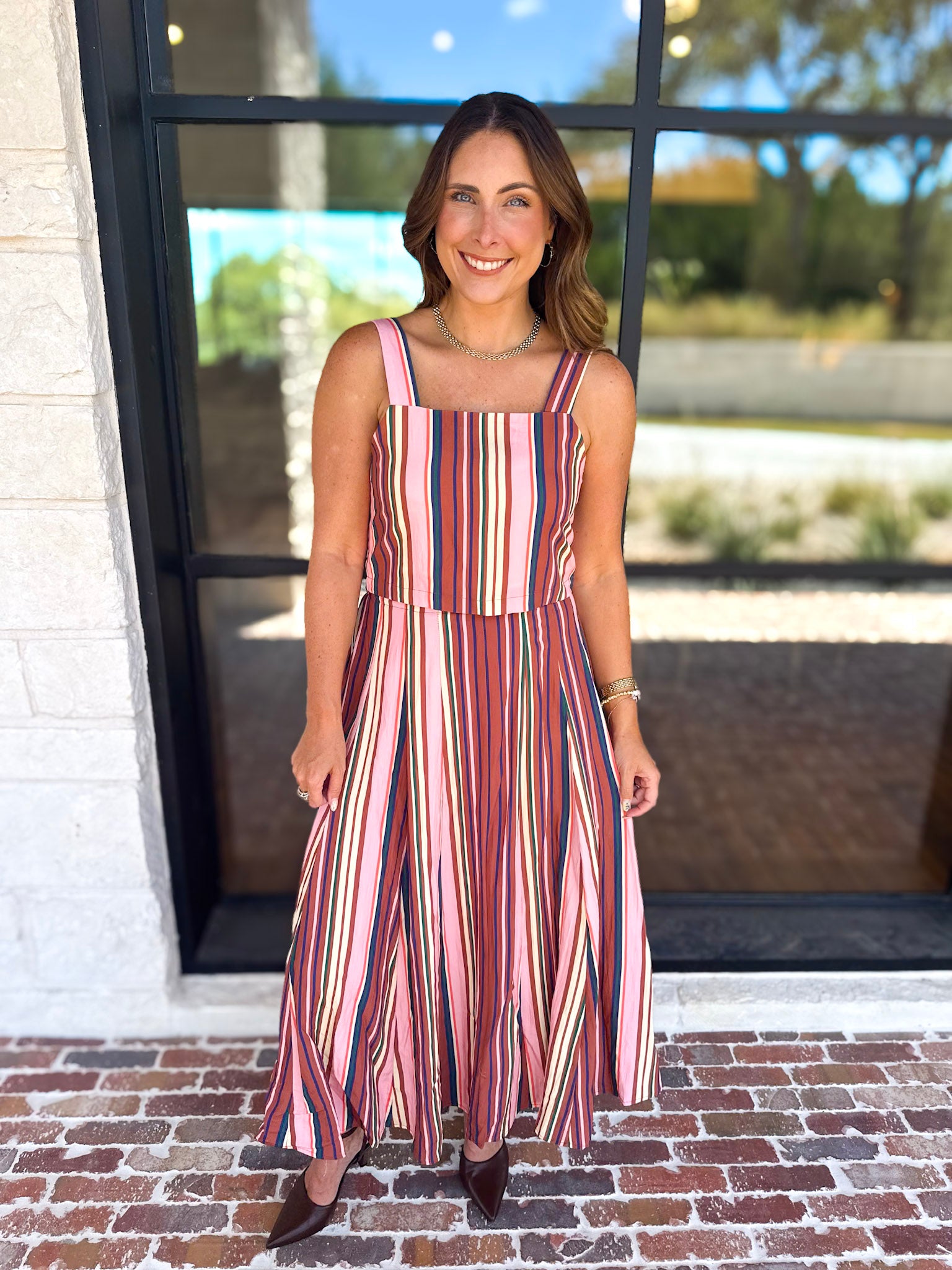 Sunset Evenings Striped Set-500 Midi-TCEC-July & June Women's Fashion Boutique Located in San Antonio, Texas