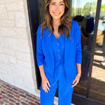 The It Girl Blazer - Electric Blue-600 Outerwear-SKIES ARE BLUE-July & June Women's Fashion Boutique Located in San Antonio, Texas