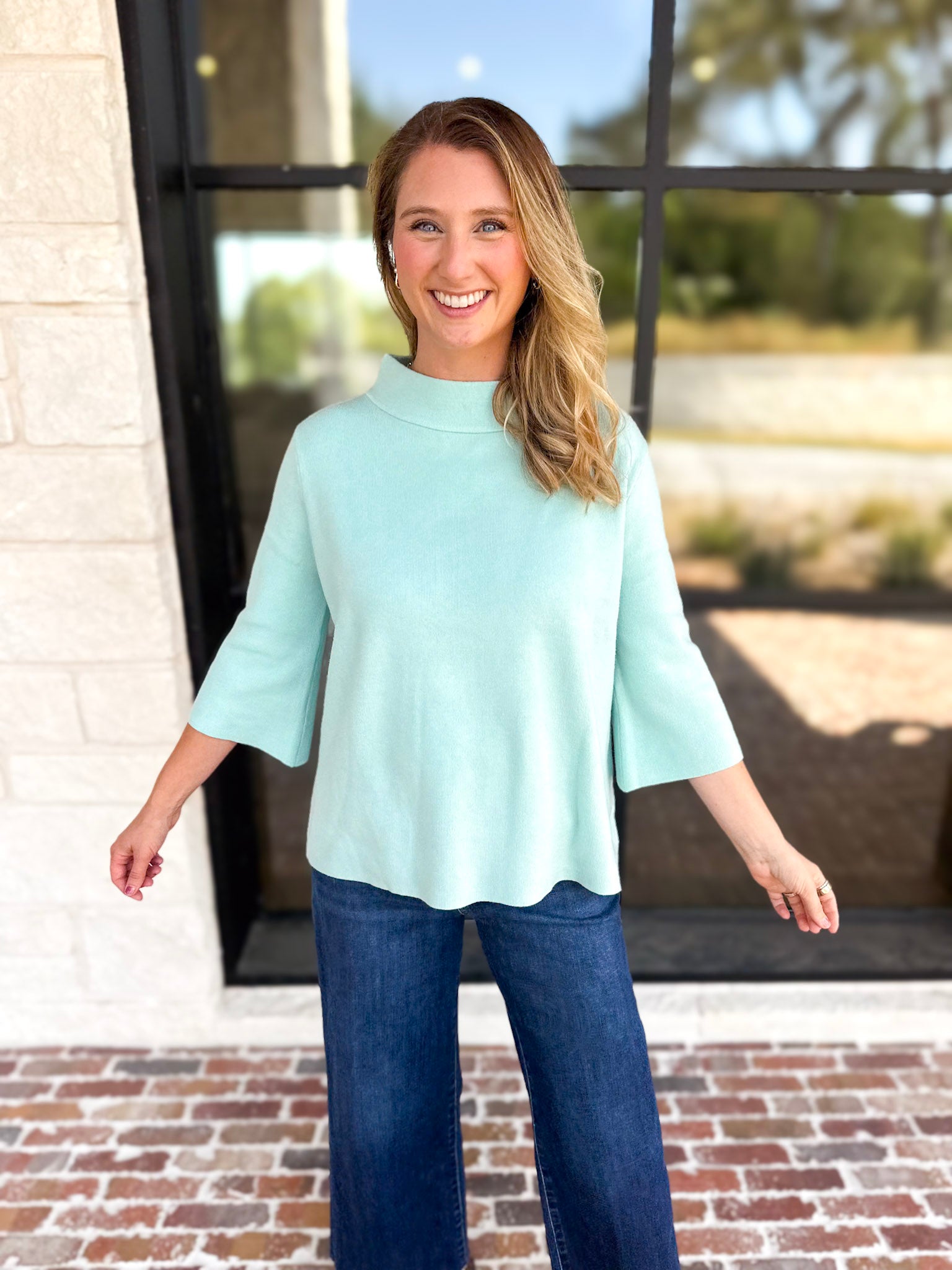 Fresh Start Mock Neck Sweater-230 Sweaters/Cardis-FATE-July & June Women's Fashion Boutique Located in San Antonio, Texas
