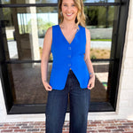 The It Girl Vest - Electric Blue-600 Outerwear-SKIES ARE BLUE-July & June Women's Fashion Boutique Located in San Antonio, Texas