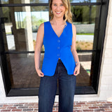 The It Girl Vest - Electric Blue-600 Outerwear-SKIES ARE BLUE-July & June Women's Fashion Boutique Located in San Antonio, Texas
