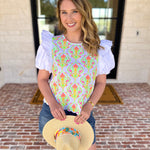 Spring Celebration Blouse - Ivory-200 Fashion Blouses-JODIFL-July & June Women's Fashion Boutique Located in San Antonio, Texas