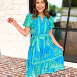Current Air - Blue Tide Floral Midi Dress-500 Midi-CURRENT AIR CLOTHING-July & June Women's Fashion Boutique Located in San Antonio, Texas