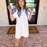 The Coastal Embroidered Mini Dress - Ivory-510 Mini-JODIFL-July & June Women's Fashion Boutique Located in San Antonio, Texas