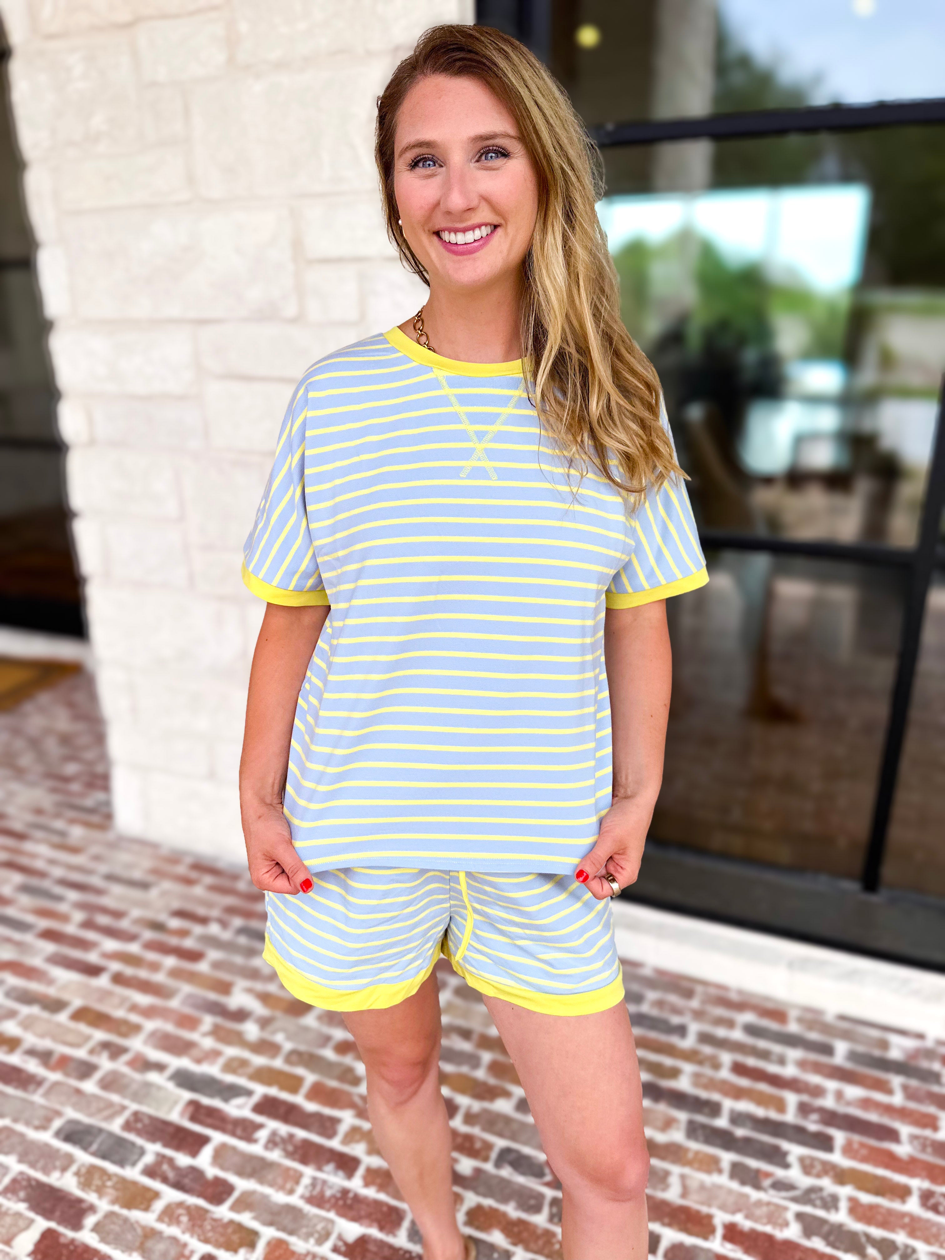 Lemon & Sky Blue Travel Set-300 Athleisure/Lounge-JODIFL-July & June Women's Fashion Boutique Located in San Antonio, Texas
