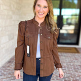 Liverpool - City Girl Puff Sleeve Trucker Jacket-600 Outerwear-LIVERPOOL JEANS COMPANY-July & June Women's Fashion Boutique Located in San Antonio, Texas