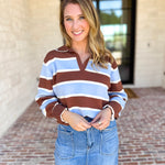 The Stevie Striped Cozy Sweater-230 Sweaters/Cardis-SKIES ARE BLUE-July & June Women's Fashion Boutique Located in San Antonio, Texas