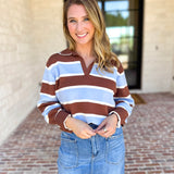 The Stevie Striped Cozy Sweater-230 Sweaters/Cardis-SKIES ARE BLUE-July & June Women's Fashion Boutique Located in San Antonio, Texas