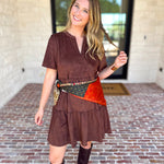 Mary Square - Soft Suede Mini Dress - Coffee-510 Mini-MARY SQUARE-July & June Women's Fashion Boutique Located in San Antonio, Texas