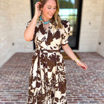 Mocha Magnolia Midi Dress-500 Midi-ENTRO-July & June Women's Fashion Boutique Located in San Antonio, Texas