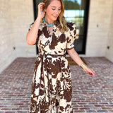 Mocha Magnolia Midi Dress-500 Midi-ENTRO-July & June Women's Fashion Boutique Located in San Antonio, Texas