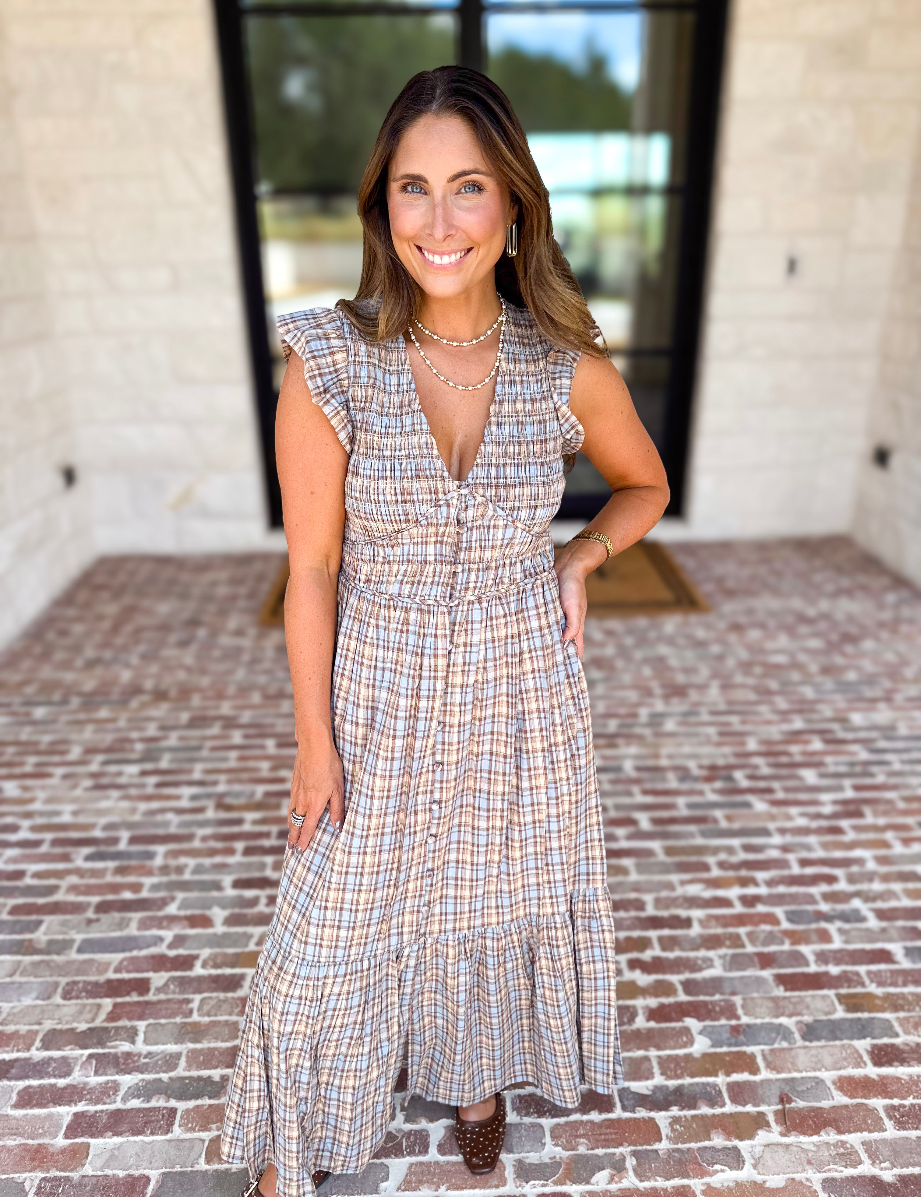 Fall Muse Midi Dress-500 Midi-FATE-July & June Women's Fashion Boutique Located in San Antonio, Texas