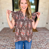 THML - Maison Autumn Floral Blouse-200 Fashion Blouses-THML-July & June Women's Fashion Boutique Located in San Antonio, Texas