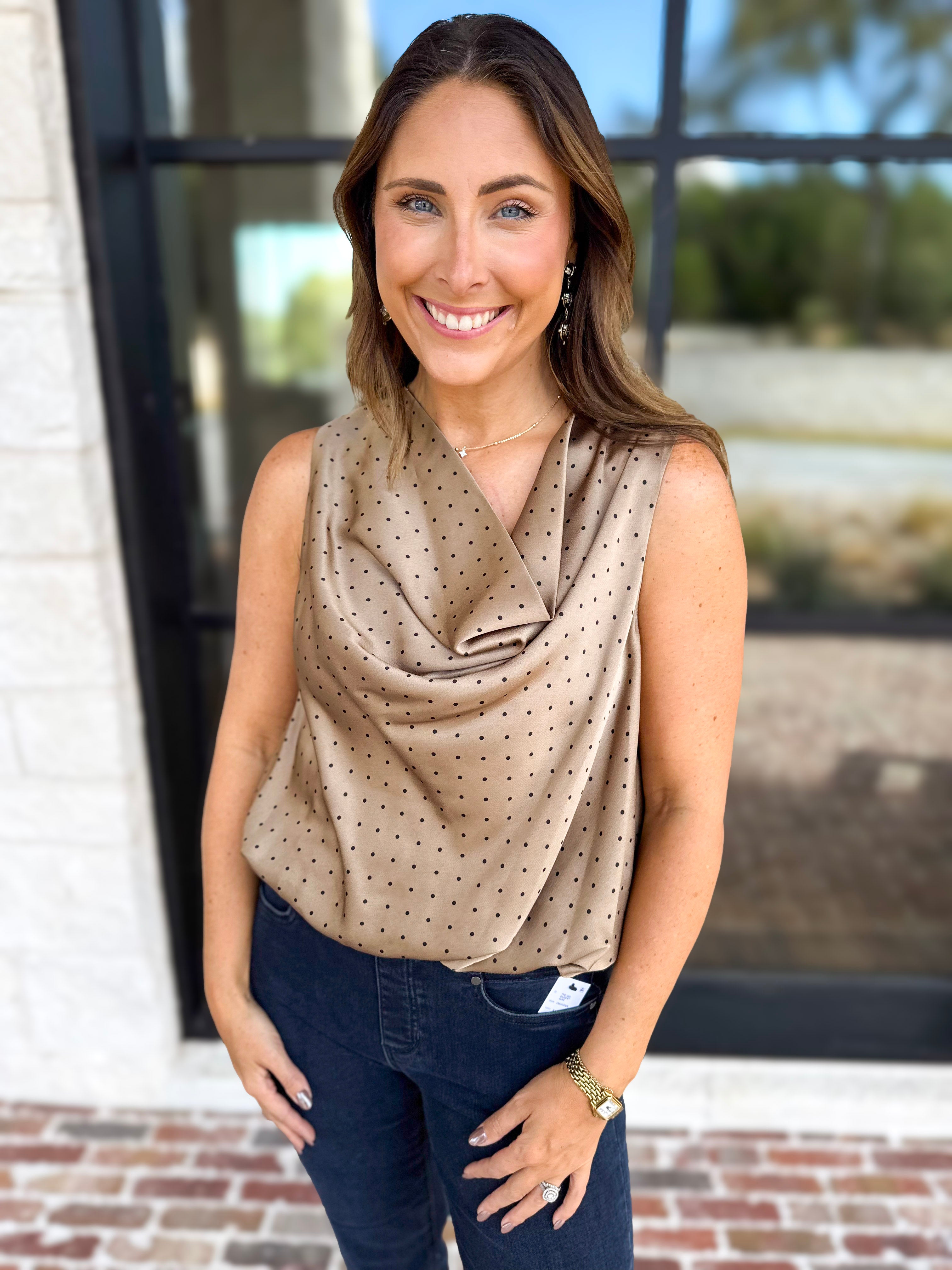 Wine & Dine Satin Blouse-200 Fashion Blouses-ENTRO-July & June Women's Fashion Boutique Located in San Antonio, Texas