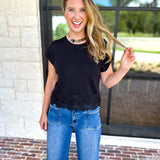 Collins Lace Trim Blouse - Black-200 Fashion Blouses-ENTRO-July & June Women's Fashion Boutique Located in San Antonio, Texas