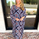 Easy Escape Caftan Midi Dress-500 Midi-TCEC-July & June Women's Fashion Boutique Located in San Antonio, Texas