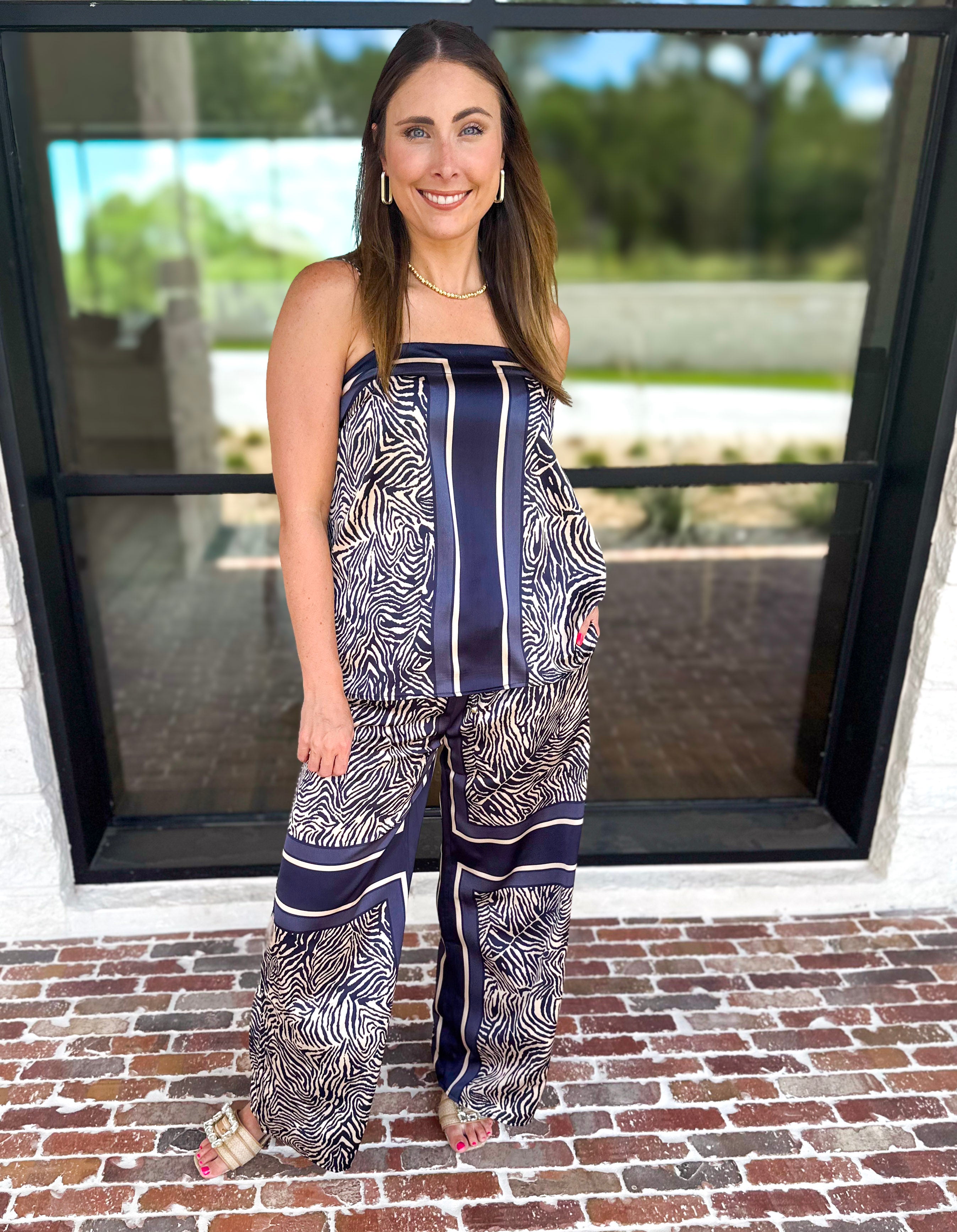 The Naples Satin Set - Navy-500 Midi-ENTRO-July & June Women's Fashion Boutique Located in San Antonio, Texas