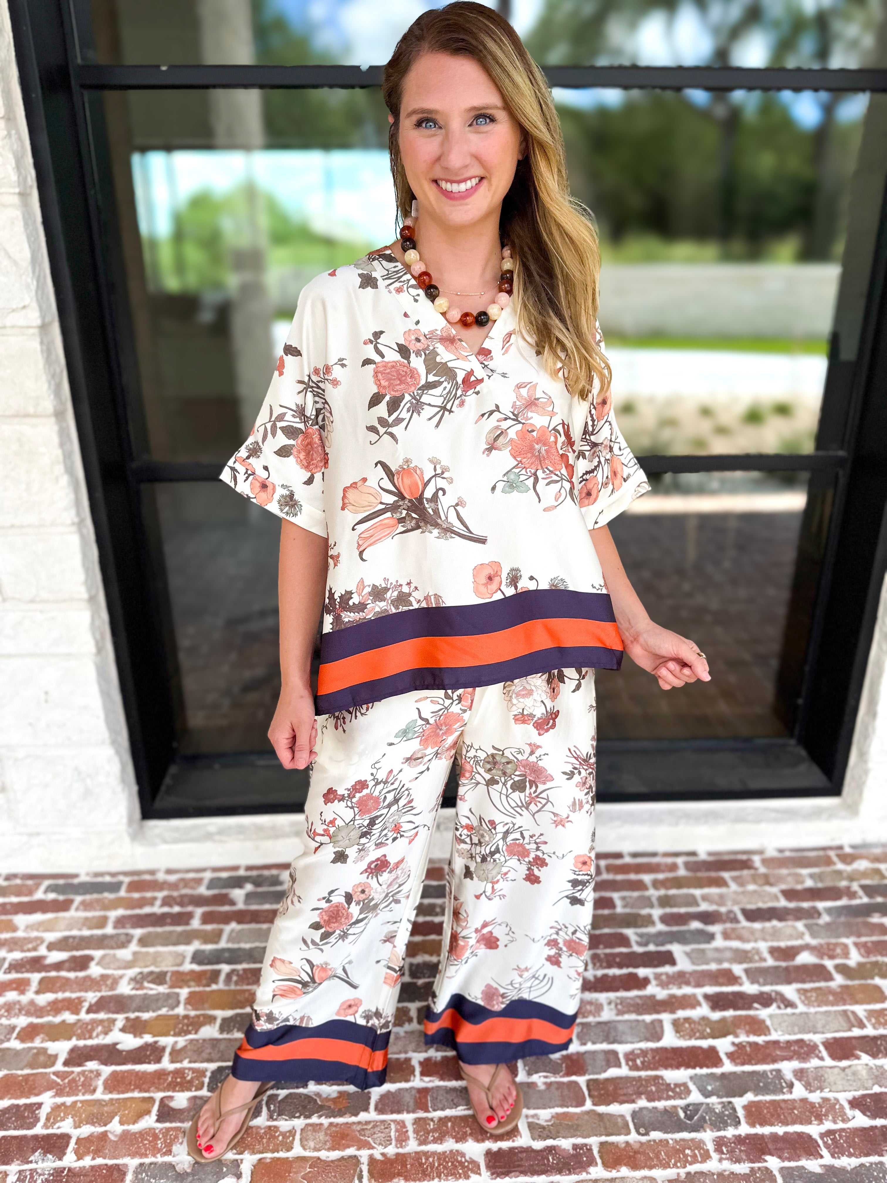 Soft Florals Pant Set-500 Midi-ENTRO-July & June Women's Fashion Boutique Located in San Antonio, Texas