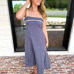 Bayside Navy Midi Dress-500 Midi-ENTRO-July & June Women's Fashion Boutique Located in San Antonio, Texas