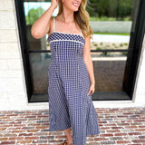 Bayside Navy Midi Dress-500 Midi-ENTRO-July & June Women's Fashion Boutique Located in San Antonio, Texas