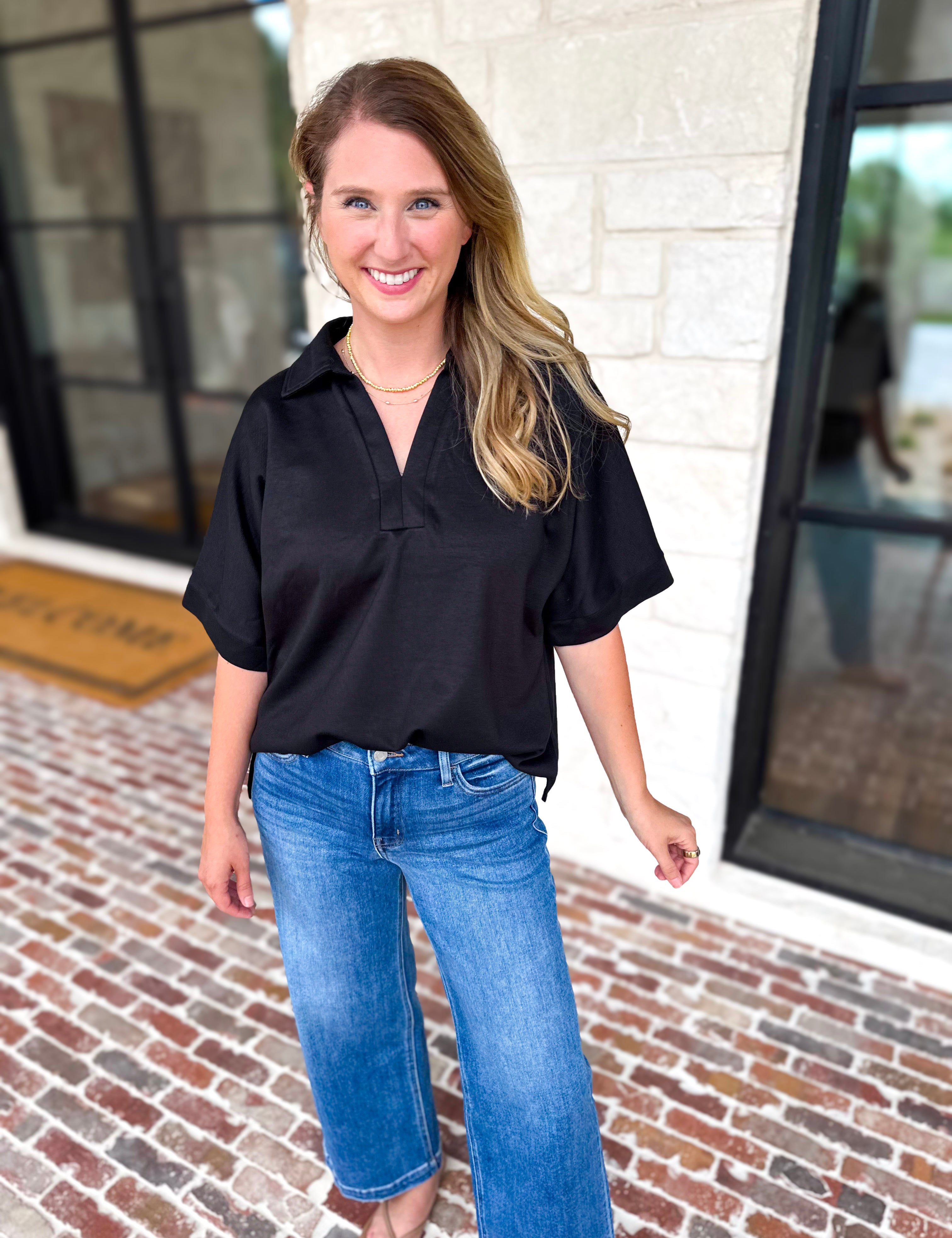 The Laurel Comfy Top - Black-210 Casual Blouses-JODIFL-July & June Women's Fashion Boutique Located in San Antonio, Texas