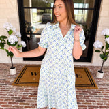 Mary Square - Eloise Lattice Blue Midi Dress-500 Midi-MARY SQUARE-July & June Women's Fashion Boutique Located in San Antonio, Texas