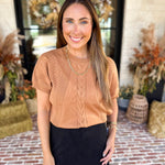 Lightweight Cable Knit Sweater - Tan-230 Sweaters/Cardis-FATE-July & June Women's Fashion Boutique Located in San Antonio, Texas