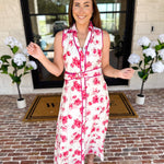 Vibrant Pink Floral Midi Dress-500 Midi-IN FEBRUARY-July & June Women's Fashion Boutique Located in San Antonio, Texas