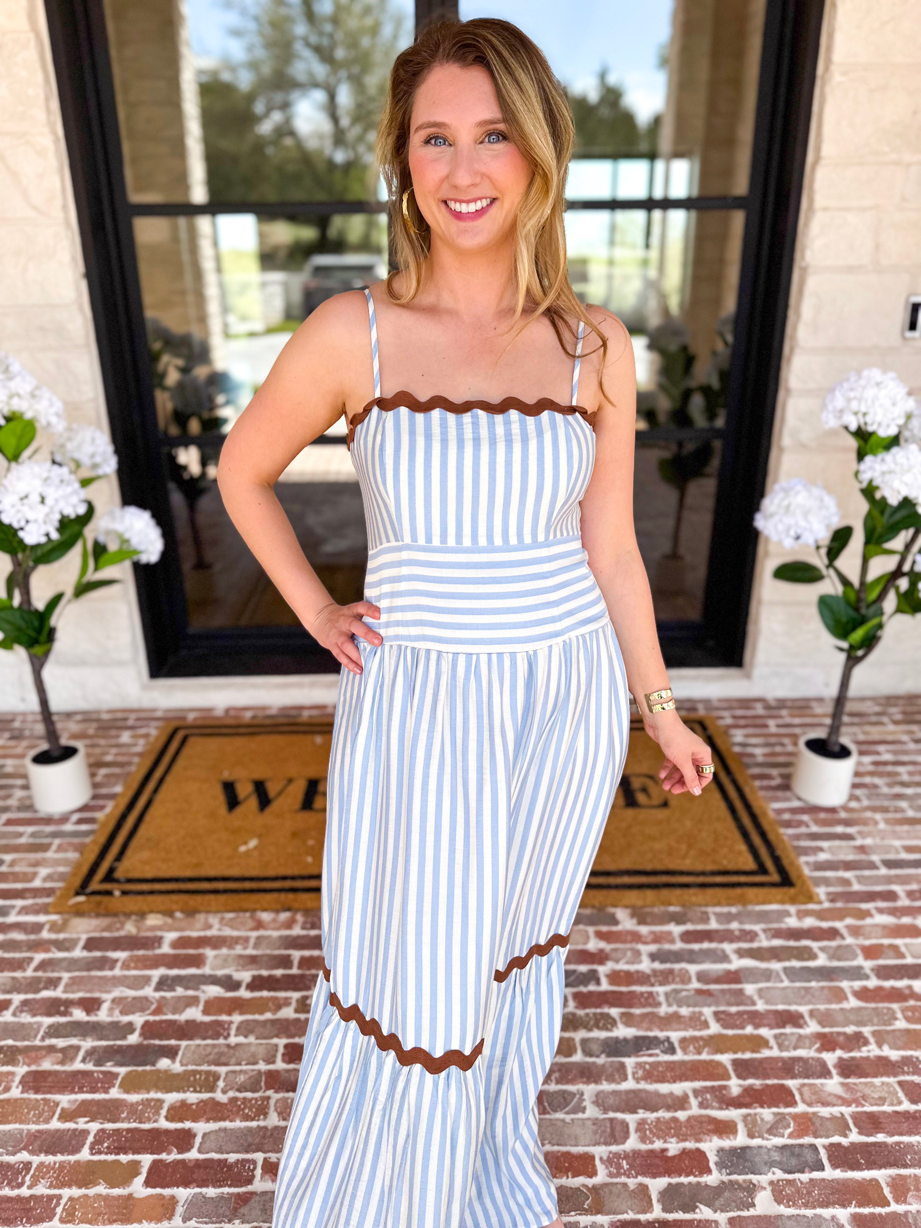 THML - Seaside Stripe Midi Dress-500 Midi-THML-July & June Women's Fashion Boutique Located in San Antonio, Texas