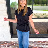 Elevated Twist Blouse - Black-200 Fashion Blouses-ENTRO-July & June Women's Fashion Boutique Located in San Antonio, Texas