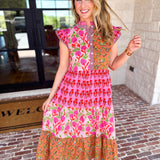 THML - Bold Garden Midi Dress-500 Midi-THML-July & June Women's Fashion Boutique Located in San Antonio, Texas