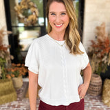 Lightweight Cable Knit Sweater - Cream-230 Sweaters/Cardis-FATE-July & June Women's Fashion Boutique Located in San Antonio, Texas