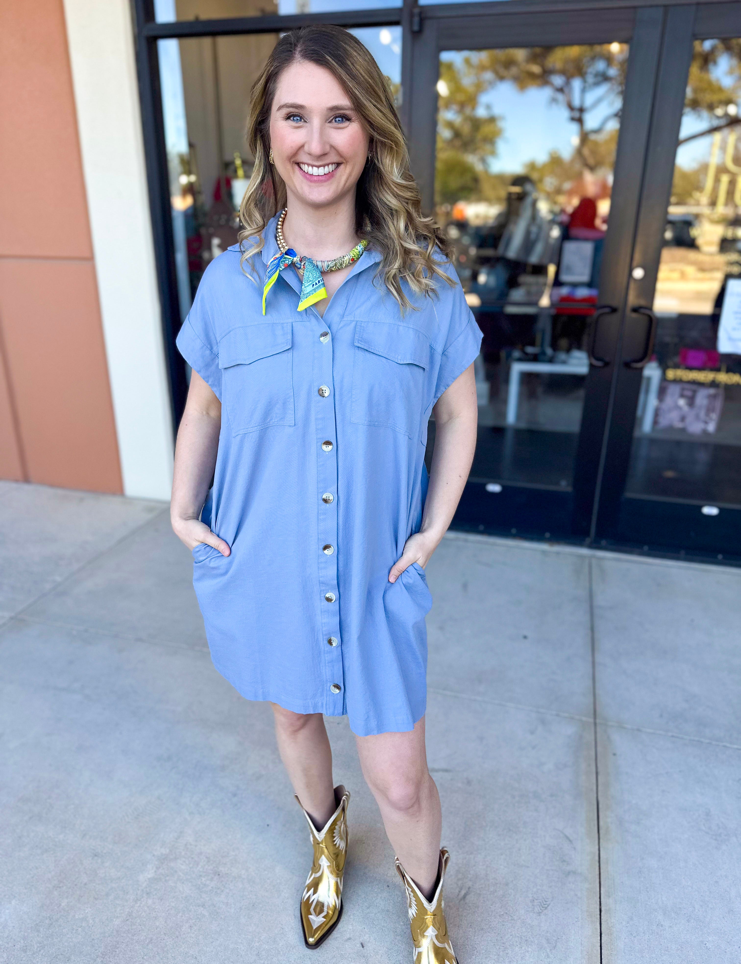 Go-To Utility Mini Dress - Green-510 Mini-IN FEBRUARY-July & June Women's Fashion Boutique Located in San Antonio, Texas