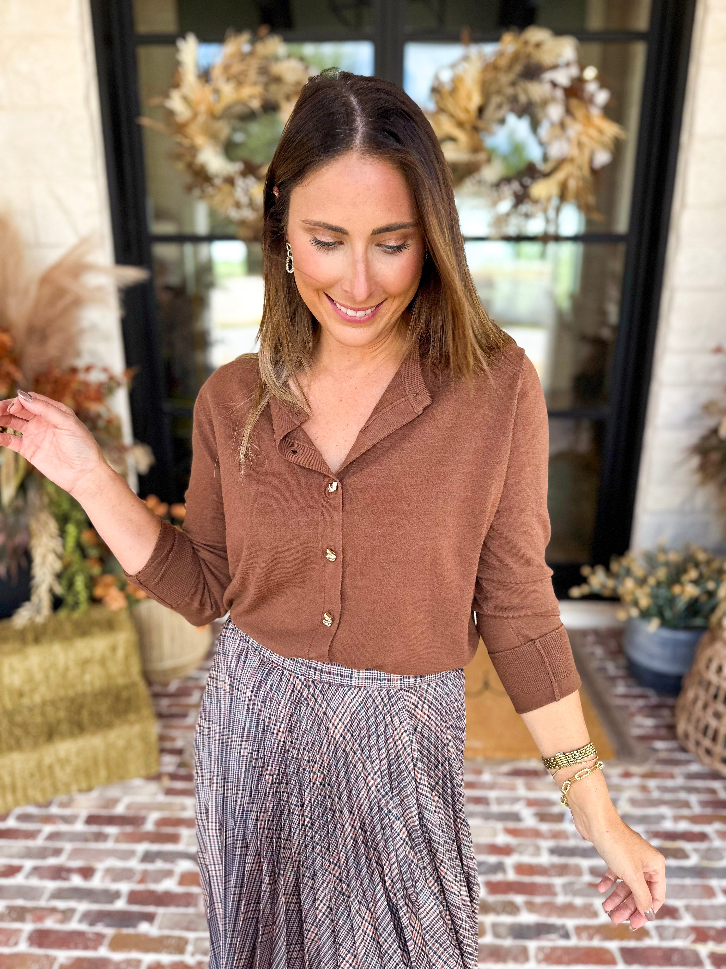 The Forever Favorite Cardigan - Brown-230 Sweaters/Cardis-SKIES ARE BLUE-July & June Women's Fashion Boutique Located in San Antonio, Texas