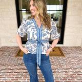 Coastal Cutie Blouse-200 Fashion Blouses-POLOGRAM-July & June Women's Fashion Boutique Located in San Antonio, Texas