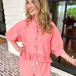 The Alys Blouse - Coral-200 Fashion Blouses-POLOGRAM-July & June Women's Fashion Boutique Located in San Antonio, Texas